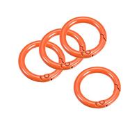 sourcing map Anillos O de resorte redondo de 27 mm, hebilla de gatillo de 1.16 pulgadas, para bolsos, bolsos, llaveros, naranja, 4 unidades, naranja