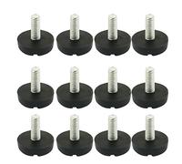 sourcing map Antideslizante Ajustable Muebles Nivelador Pie M6 x 20mm Tiro 12pcs