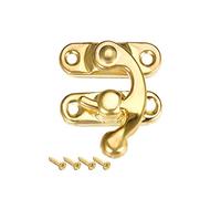 sourcing map Antiguo Vintage Bloqueo Cierre Derecha Pestillo Gancho Cerrojo 42mm x 37mm Giratorio Brazo Pestillo Plateado Dorado, 10uds W Tornillos