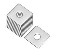 sourcing map Arandela cuadrada, 10 unidades M6 x 20 x 20 x 1 mm, acero inoxidable 304, junta espaciadora plana para cierre de hardware