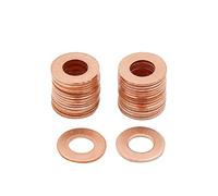 sourcing map Arandela de Cobre círculos Juntas Plana de Motor de 7mm Diámetro Interior para Coche 30Pcs