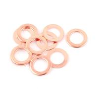 sourcing map 10pcs 8 mm x 13 mm x 1 mm plana de cobre del círculo Crush arandela de sellado de juntas de tornillos