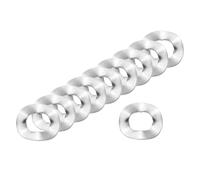 sourcing map Arandela de resorte ondulada, 200 piezas de 0.4 x 0.2 x 0.000 pulgadas (ODxIDxT) - Arandela curvada de acero inoxidable 304 para tornillo y juntas onduladas para maquinaria (plata)