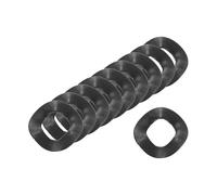 sourcing map Arandela de resorte ondulada, 500 unidades de 0.4 x 0.2 x 0.000 pulgadas (ODxIDxT) - Arandela curvada de hierro para tornillo y juntas onduladas para maquinaria (negro)