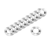 sourcing map Arandela de resorte ondulado, 100 piezas de 0.3 x 0.15 x 0.000 pulgadas (ODxIDxT) - Arandela curvada de acero inoxidable 304 para tornillo y juntas onduladas para maquinaria (plata)