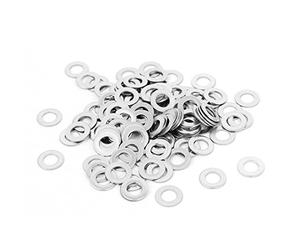 sourcing map Arandela plana 100 piezas M4x8mmx0.5mm de acero inoxidable métrico redondo para perno de tornillo