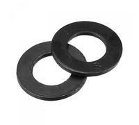 sourcing map Arandela plana de 3/8 pulgadas, acabado de óxido negro de acero aleado, paquete de 50