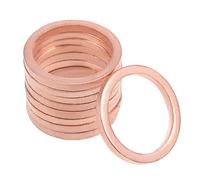 sourcing map Arandela Plana De Cobre 10Pcs 16X20X2Mm Para Tornillos
