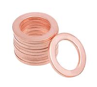 sourcing map Arandela plana de cobre de 10pcs 12mm x 18mm x 1.5mm para tornillo de tornillo