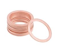 sourcing map Arandela plana de cobre de 10pcs 24mm x 30mm x 1.5mm para tornillo de tornillo