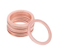 sourcing map Arandela plana de cobre de 10pcs 33mm x 42.5mm x 2mm para tornillo de tornillo