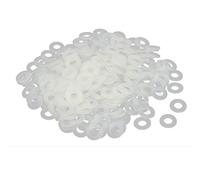 sourcing map Arandela plana M5 x 10 mm x 1 mm Nylon aislante juntas espaciadores de blanco 300 piezas