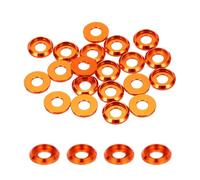 sourcing map Arandelas avellanadas de copa cónica M5, diámetro del agujero de 5 mm, juntas de aluminio para tornillo RC/FPV/PC/Drone/accesorios mecánicos, piezas de modelo, paquete de 20 (naranja)