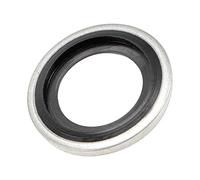 sourcing map Arandelas de sellado unidas M14 19,6 x 11,5 x 3 mm, junta de goma de nitrilo de acero al carbono, paquete de 10