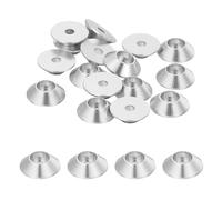 sourcing map Arandelas de taza de cono M2, juntas de aluminio anodizado para tornillo RC/FPV/PC/Drone/accesorios mecánicos, piezas de modelo, paquete de 20 (tono plateado)