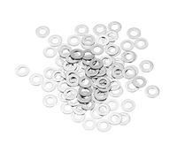 sourcing map Arandelas planas de acero inoxidable M4 304, 100 espaciadores planos ultrafinos de 4 x 8 x 0,2 mm para pernos de tornillo, reparación electrónica, automoción