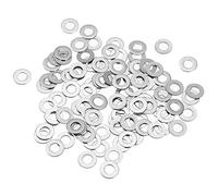 sourcing map Arandelas planas de acero inoxidable M5 304, 100 espaciadores planos ultrafinos de 5 x 10 x 0,1 mm para pernos de tornillo, reparación electrónica, automoción