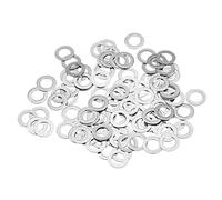 sourcing map Arandelas planas de acero inoxidable M5 304, 100 espaciadores planos ultrafinos de 5 x 9 x 0,1 mm para pernos de tornillo, reparación electrónica, automoción