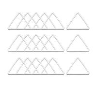 sourcing map Aro triangular para abalorios, dije de marco hueco triangular de 24 mm, anillo de enlace geométrico en tono plateado para hacer joyas, paquete de 20, 24mm