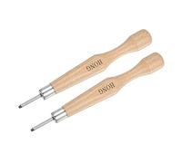 sourcing map Artesanía Tallado Cuchillo, 1,5mm 50# Carbono Acero Pequeño Triángulo Hoja Madera Mango Afición Bricolaje Grabado Manual Herramientas, 2uds