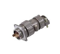 sourcing map Aviación Conector, 28mm 2P 100V 500V P28K1Q Macho Cable Panel Alimentación Chasis Metal Montajes Conector Aviación Marrón