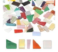 sourcing map Azulejos de mosaico de vidrio irregulares, 200 g/0.45 libras, hojas irregulares de vidrieras rotas, piezas de mosaico roto, kit de suministros a granel para manualidades, decoración del