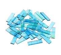 sourcing map Azulejos rectangulares de mosaico con tiras de vidrieras, 1.57 x 0.4 pulgadas, piezas de vidrio transparente azul y verde, 200 g/7.05 onzas, suministros para hacer azulejos de mosaico