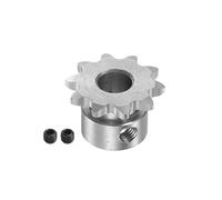 sourcing map B Tipo Rodillo Cadena Piñón 10 Dientes 8mm Interior Diámetro Inoxidable Acero Motor Accionamiento Engranaje