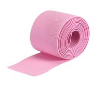 sourcing map Banda elástica ancha de sarga de doble cara de 75 mm (3 pulgadas), banda elástica tejida plana de 2 yardas, bobina elástica de punto, correa elástica pesada, rosa para costura, cintura