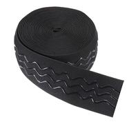 sourcing map Banda elástica antideslizante, 5 cm x 5,5 m, de poliéster, silicona, color negro, agarre de silicona ondulado, para accesorios de ropa, pelucas