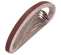 sourcing map Bandas de lijado de 10 mm x 330 mm, 10 unidades, grano 240, óxido de aluminio, lijadora, para carpintería, pulido de metal, afilador de cuchillos