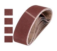 sourcing map Bandas de lijado de 100 mm x 915 mm, 12 unidades de grano 60/100/180/240 de óxido de aluminio, lijadora de lijadora para carpintería, pulido de metal, afilador de cuchillos