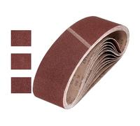 sourcing map Bandas de lijado de 100 mm x 915 mm, 12 unidades de grano 80/120/150 de óxido de aluminio, lijadora abrasiva para carpintería, pulido de metal, afilador de cuchillos