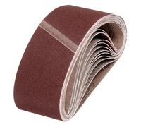 sourcing map Bandas de lijado de 102 mm x 610 mm, 10 unidades, grano 100, lijadora de banda de óxido de aluminio, para afilador de cuchillos, carpintería, pulido de metales