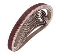 sourcing map Bandas de lijado de 13 mm x 457 mm, 24 piezas de grano 150 de óxido de aluminio abrasivo para carpintería, pulido de metal, afilador de cuchillos