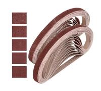 sourcing map Bandas de lijado de 13 mm x 457 mm, 50 unidades de grano 60/80/120/180/240 de óxido de aluminio, lijadora de lijadora para carpintería, pulido de metal, afilador de cuchillos