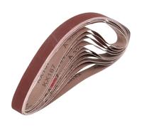 sourcing map Bandas de lijado de 25 mm x 1067 mm, 10 unidades, grano 320, lijadora de óxido de aluminio, para carpintería, pulido de metal, afilador de cuchillos