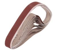 sourcing map Bandas de lijado de 25 mm x 1067 mm, 12 unidades de grano 240 de óxido de aluminio abrasivo para carpintería, pulido de metal, afilador de cuchillos