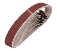 sourcing map Bandas de lijado de 25 mm x 1067 mm, 24 piezas de grano 120 de óxido de aluminio abrasivo para carpintería, pulido de metal, afilador de cuchillos