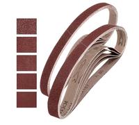 sourcing map Bandas de lijado de 25 mm x 762 mm, 15 unidades de grano 40/80/120/240/400 de grano abrasivo de óxido de aluminio para carpintería, pulido de metal, afilador de cuchillos