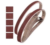 sourcing map Bandas de lijado de 25 mm x 762 mm, 15 unidades de grano 80/120/150/240/400, lijadora de banda de óxido de aluminio, para carpintería, pulido de metal, afilador de cuchillos
