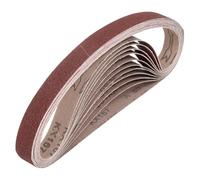 sourcing map Bandas de lijado de 30 mm x 330 mm, 10 unidades, grano 80, óxido de aluminio, lijadora, para carpintería, pulido de metal, afilador de cuchillos