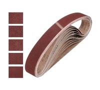 sourcing map Bandas de lijado de 50 mm x 1067 mm, 15 unidades de grano 80/120/150/240/400 grano abrasivo de óxido de aluminio para carpintería, pulido de metal, afilador de cuchillos