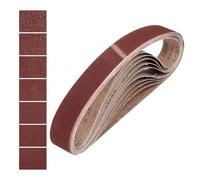 sourcing map Bandas de lijado de 50 mm x 1220 mm, 14 unidades de grano 40/60/80/120/180/240/400 grano abrasivo de óxido de aluminio para carpintería, pulido de metal, afilador de cuchillos