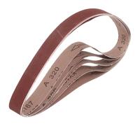 sourcing map Bandas de lijado de 50 mm x 1220 mm, 6 unidades de grano 320 de óxido de aluminio abrasivo, lijadora para carpintería, pulido de metal, afilador de cuchillos