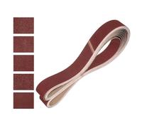 sourcing map Bandas de lijado de 50 mm x 1829 mm, 10 unidades de grano 80/120/150/240/400 grano abrasivo de óxido de aluminio para carpintería, pulido de metal, afilador de cuchillos