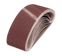 sourcing map Bandas de lijado de 76 mm x 457 mm, 10 unidades, grano 80, lijadora de banda de óxido de aluminio, para afilador de cuchillos, carpintería, pulido de metales