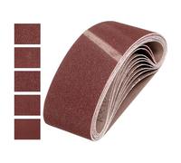 sourcing map Bandas de lijado de 76 mm x 533 mm, 15 unidades de grano 80/120/150/240/400 grano abrasivo de óxido de aluminio para carpintería, pulido de metal, afilador de cuchillos