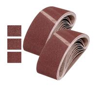 sourcing map Bandas de lijado de 76 mm x 533 mm, 24 piezas de grano 40/60/80, lijadora de banda de óxido de aluminio, cinturón abrasivo para carpintería, pulido de metal, afilador de cuchillos