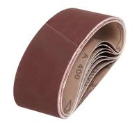 sourcing map Bandas de lijado de 76 mm x 533 mm, 8 unidades, grano 400, lijadora de óxido de aluminio, para carpintería, pulido de metal, afilador de cuchillos